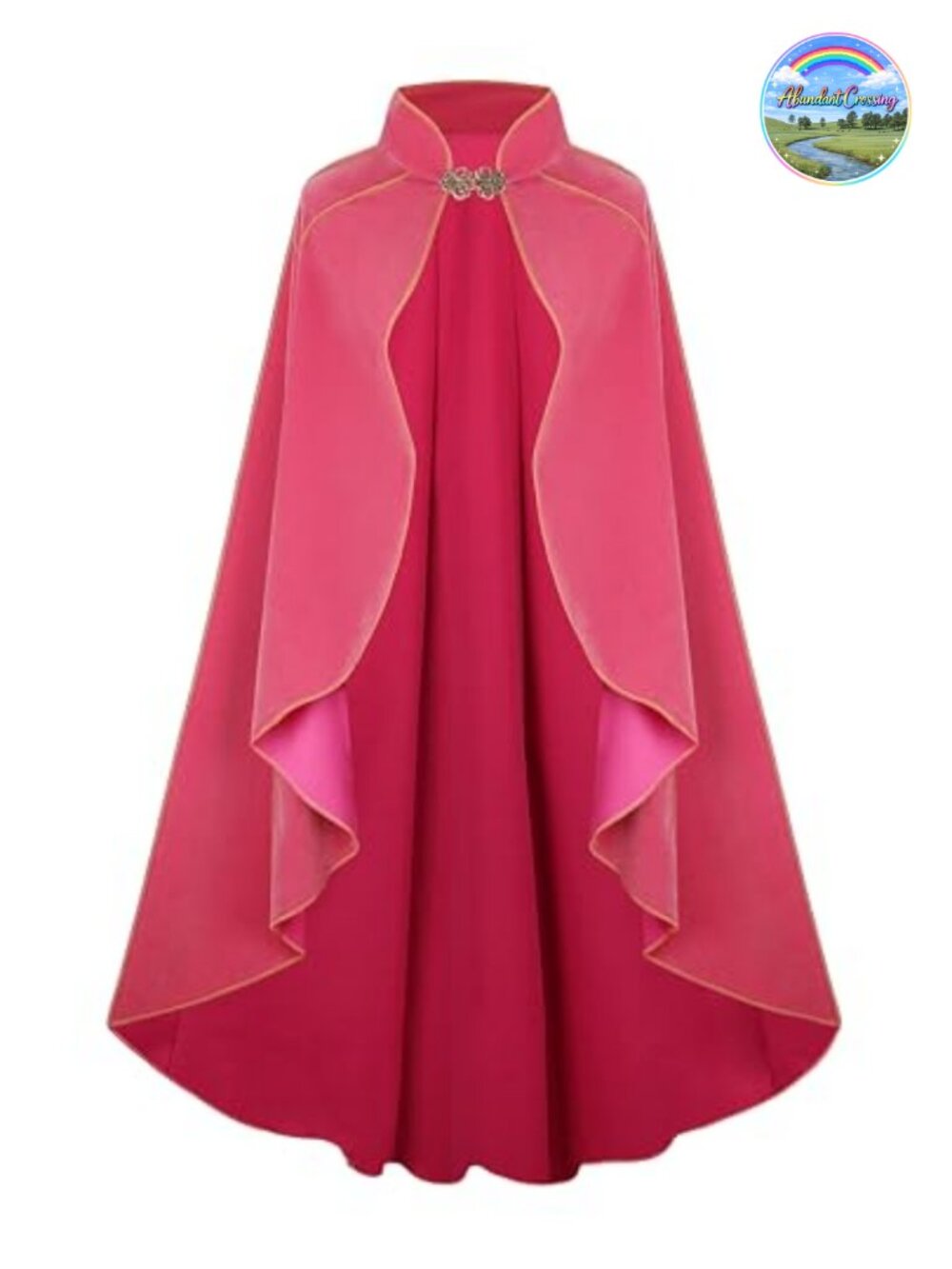 Medieval Velvet Cloak Renaissance Costume Cape with Gold Piping